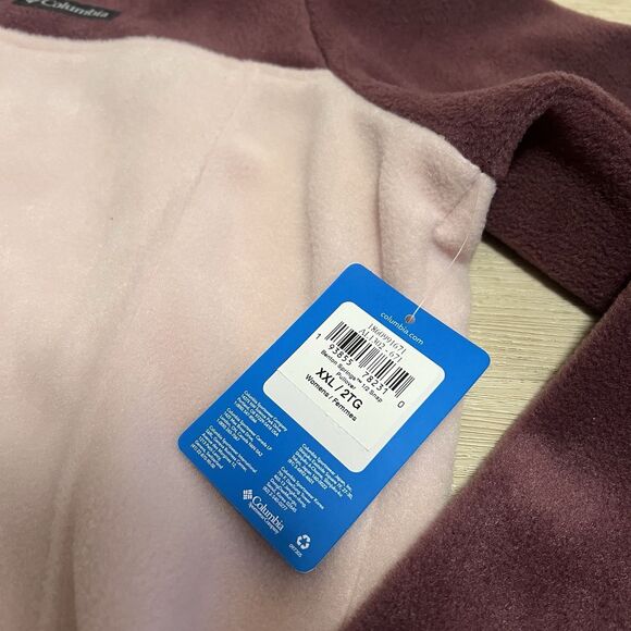 Columbia Fleece Pullover Jacket Womens 2XL Pink Maroon Benton‎ Springs 1/2 Snap - Picture 4 of 11